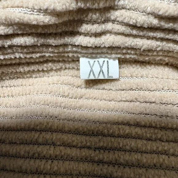 Mens Corduroy Shirt XXL Khaki Long Sleeve Button Up Flannel Plaid Shacket - Picture 10 of 14